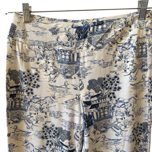 J MCLAUGHLIN PANTS CATALINA CLOTH PULL ON STRAIGHT LEG ZIP POCKET ASIAN PRINT S - Picture 3 of 12
